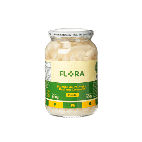 Palmito Palmeira Real Picado Flora 300g.