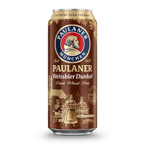 Cerveja Alemã Paulaner Weissibier Dunkel Lata 500ml.