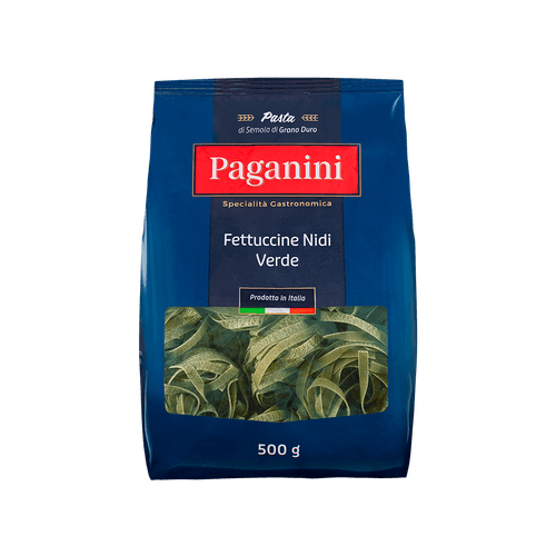 Macarrão Italiano Fettuccine Nidi Verde Paganini 500g.