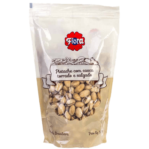 Pistache Com Casca Torrado E Salgado Flora 500g
