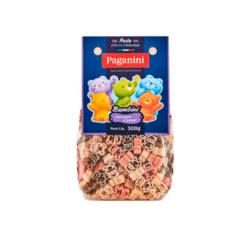 Macarrão Italiano Ursinhos Bambini Paganini 300g.