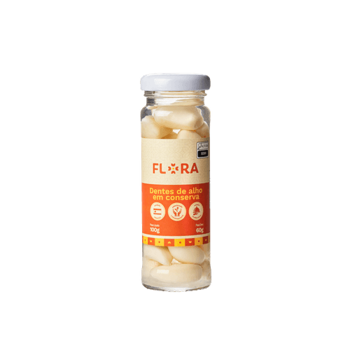 Dentes De Alho Em Conserva Flora Vidro 60g.