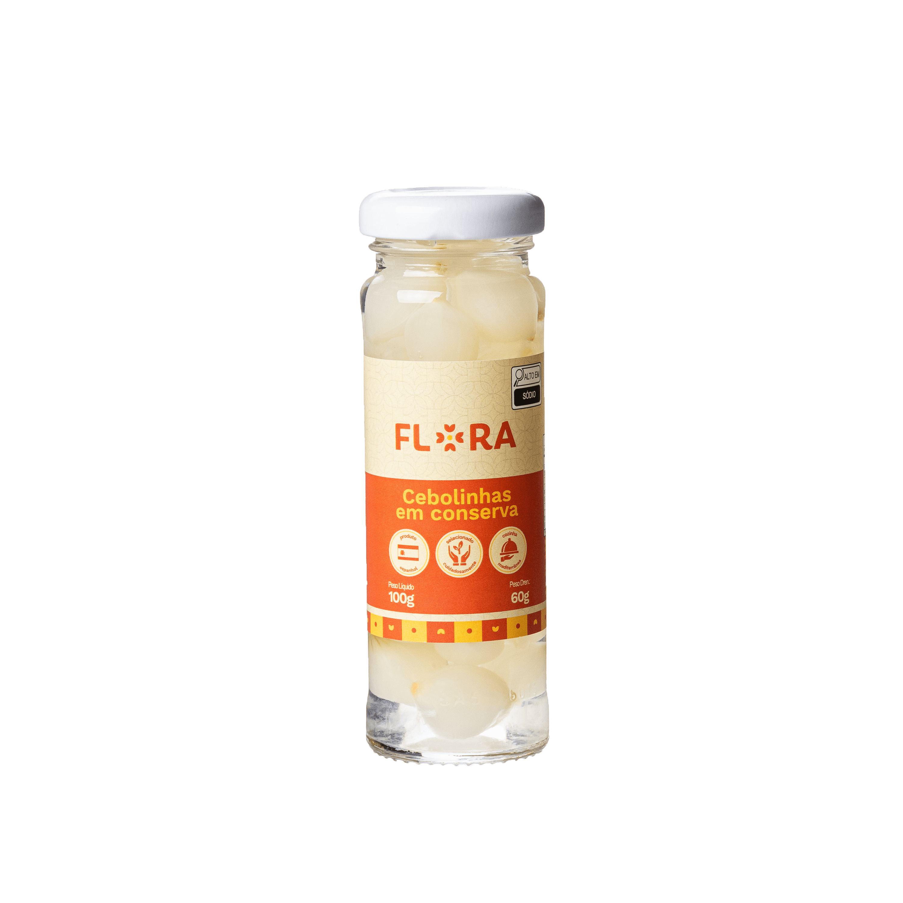 Cebolinha Em Conserva Flora Vidro 60g.
