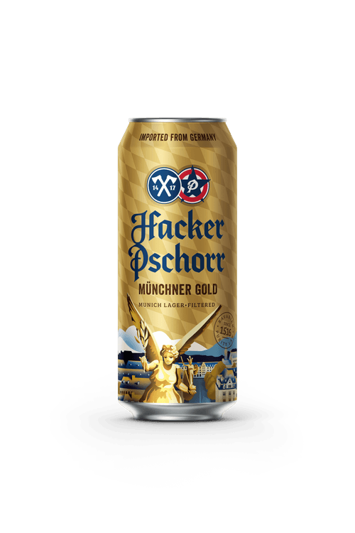 Cerveja Alemã Hacker Pschorr Münchener Gold Lata 500ml